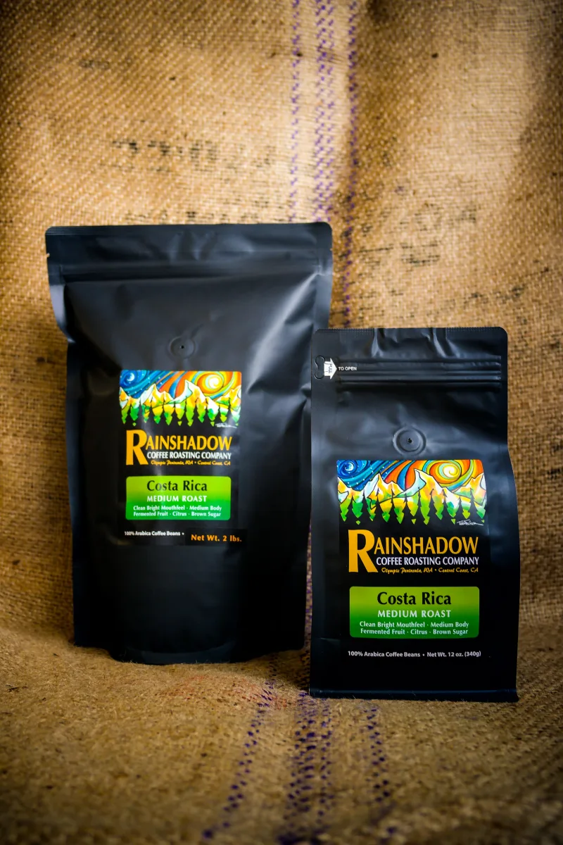 Costa Rica - Medium Roast packaging featuring artwork by Todd Fischer