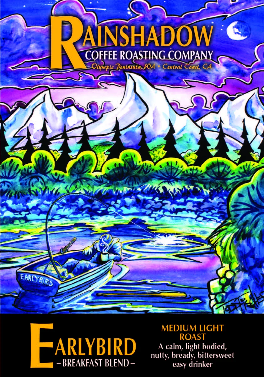 Earlybird - Breakfast Blend packaging featuring artwork by Todd Fischer