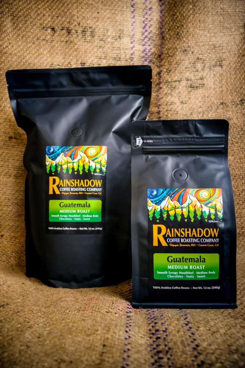 Guatemala - Medium Roast packaging featuring artwork by Todd Fischer