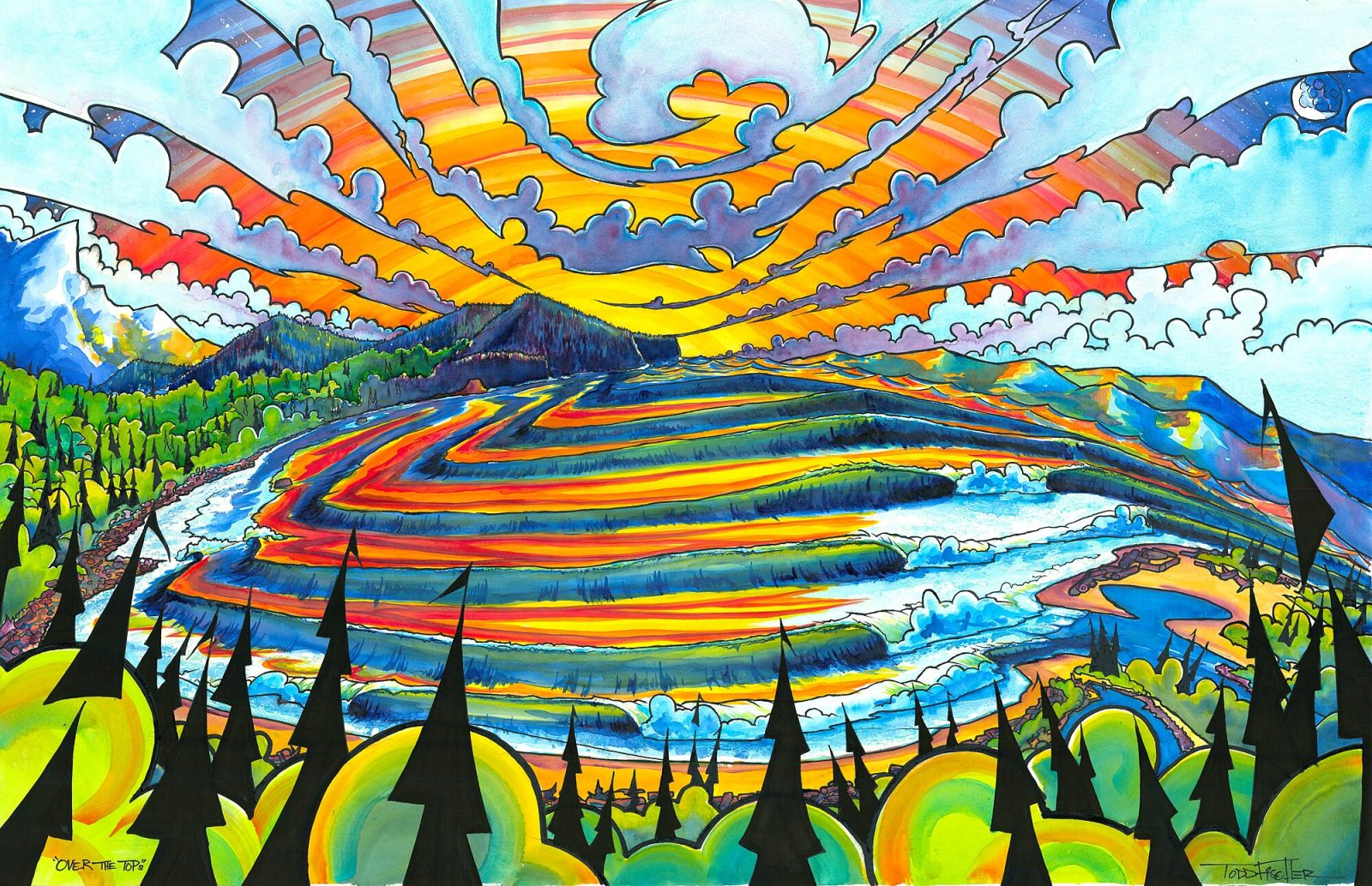 Over the Tops print