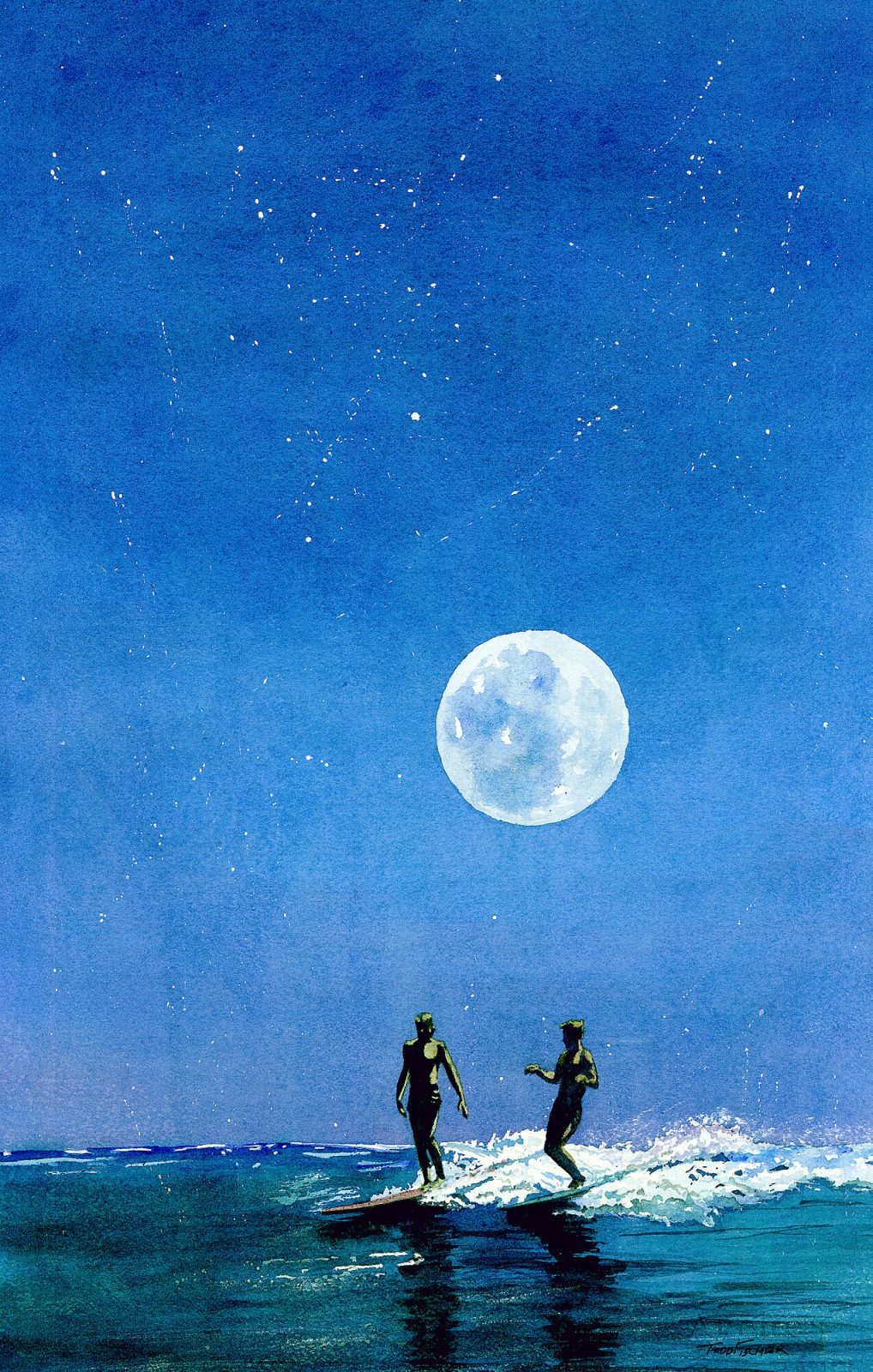 Surfer Moon print